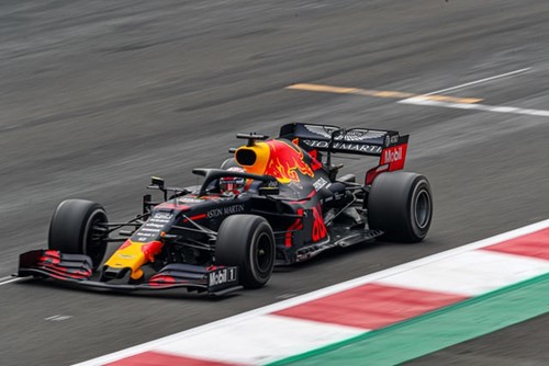 A Formula 1 car on the race track